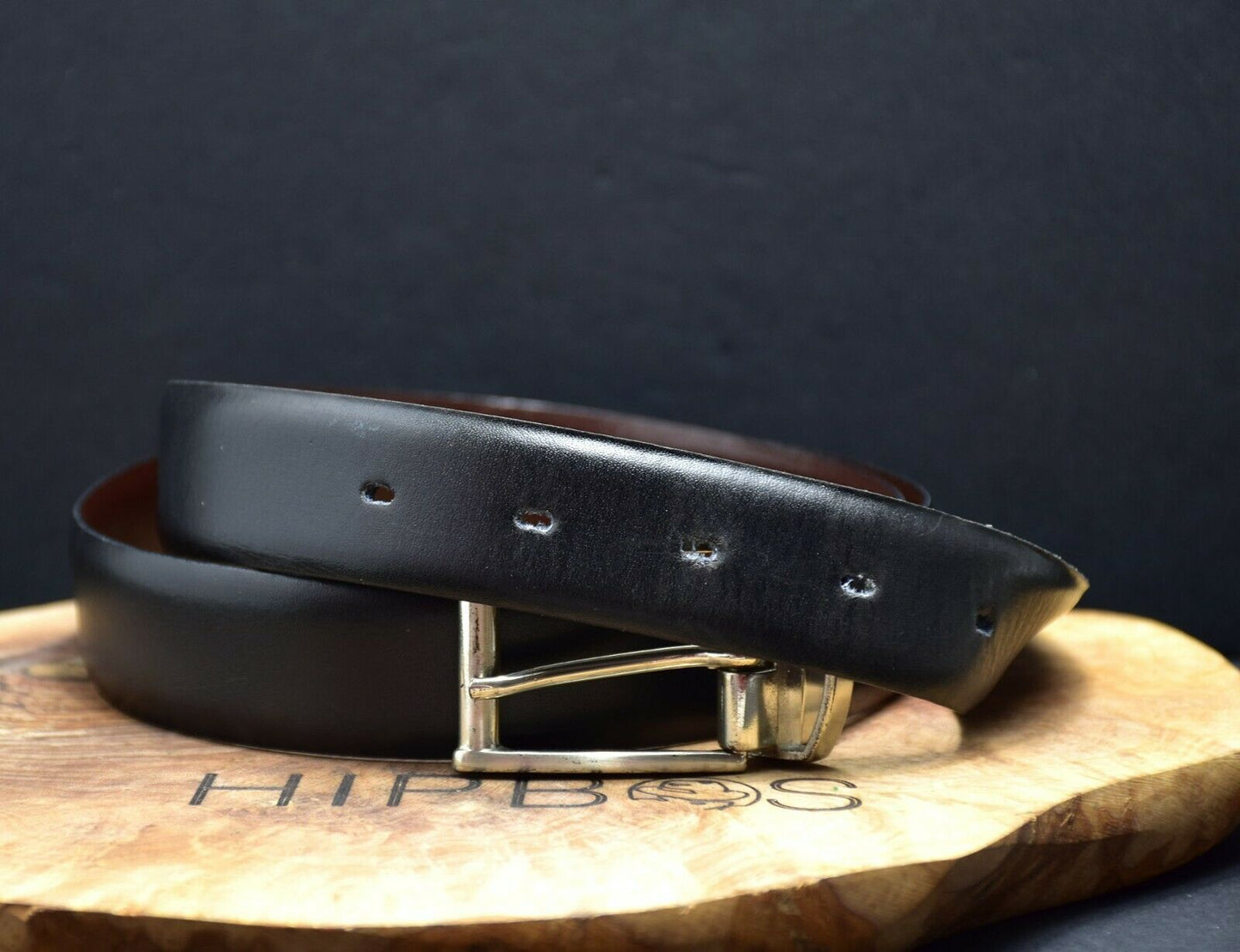 Classic Reversible Mens Leather Belt Black / Brown Size 34 - VintageThing