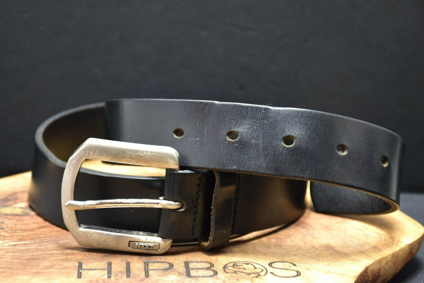 Next Mens Vintage Mens Leather Jeans Belt Black Size S (29-32) - VintageThing