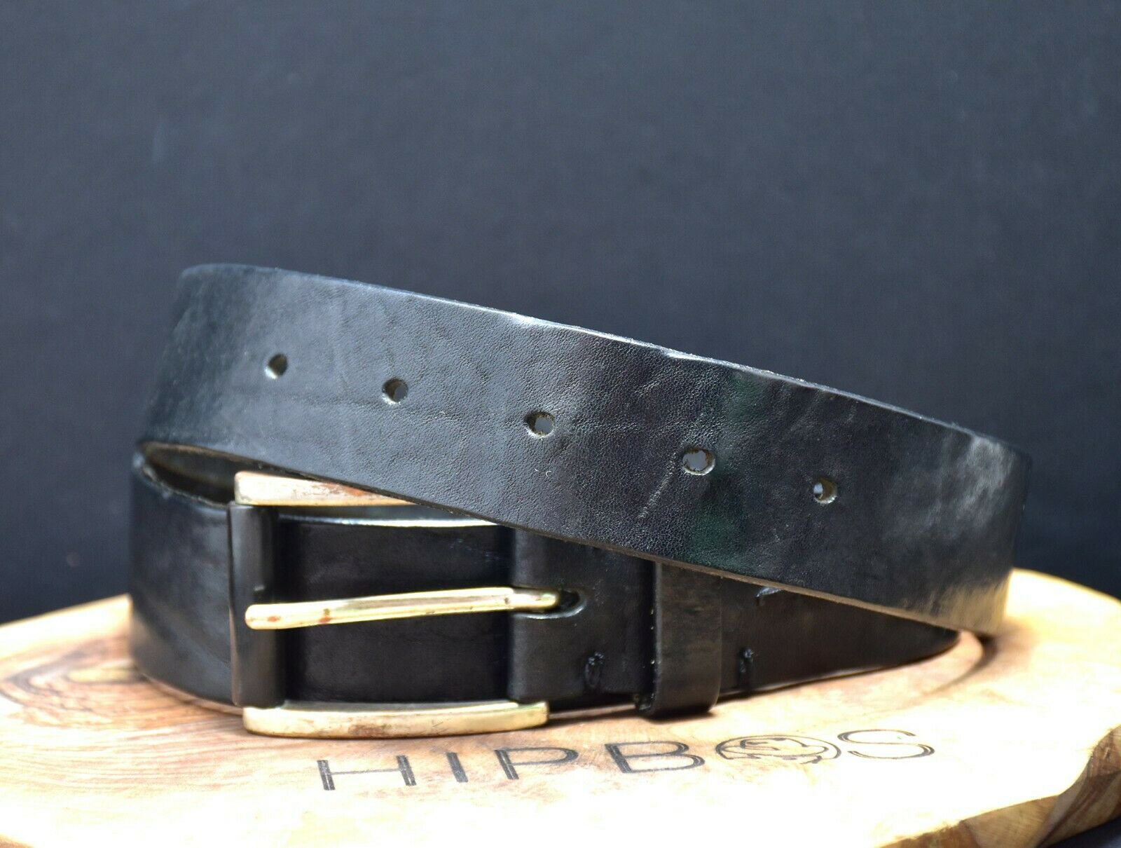 Allen Edmonds Vintage Mens Leather Jenas Belt Black Size 34 - VintageThing